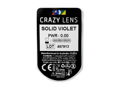 CRAZY LENS - Solid Violet - Tageslinsen ohne Stärke (2 Linsen) - Blister Vorschau