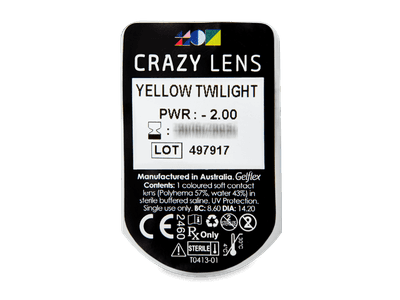 CRAZY LENS - Yellow Twilight - Tageslinsen mit Stärke (2 Linsen) - Blister Vorschau