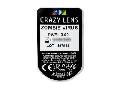 CRAZY LENS - Zombie Virus - Tageslinsen ohne Stärke (2 Linsen) - Blister Vorschau