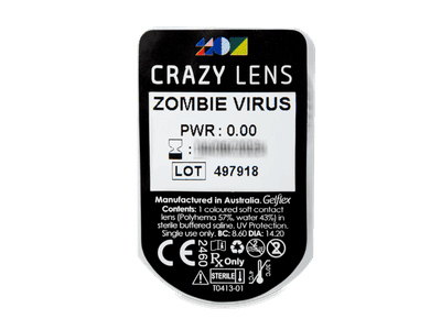 CRAZY LENS - Zombie Virus - Tageslinsen ohne Stärke (2 Linsen) - Blister Vorschau