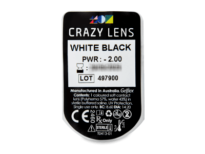 CRAZY LENS - White Black - Tageslinsen mit Stärke (2 Linsen) - Blister Vorschau