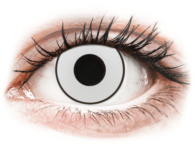 CRAZY LENS - White Black - Tageslinsen mit Stärke (2 Linsen)