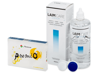 Menicon PremiO (6 Linsen) + Laim-Care Pflegemittel 400 ml