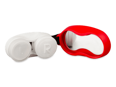 Roter Linsenbehälter mit Haken - Älteres Design