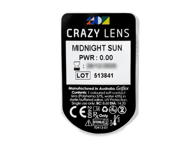 CRAZY LENS - Midnight Sun - Tageslinsen ohne Stärke (2 Linsen) - Blister Vorschau