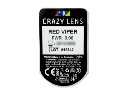 CRAZY LENS - Red Viper - Tageslinsen ohne Stärke (2 Linsen) - Blister Vorschau