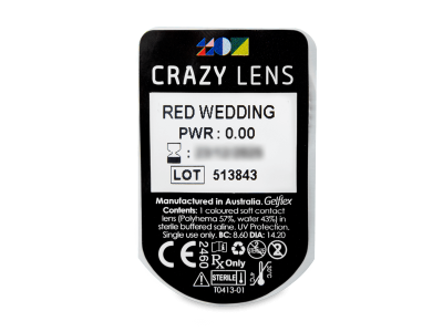 CRAZY LENS - Red Wedding - Tageslinsen ohne Stärke (2 Linsen) - Blister Vorschau