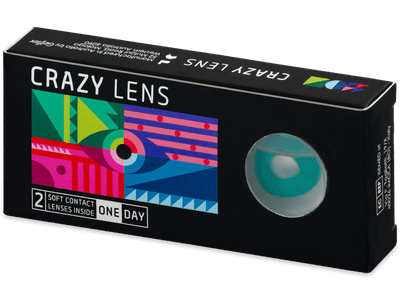 CRAZY LENS - Solid Turquoise - Tageslinsen ohne Stärke (2 Linsen)