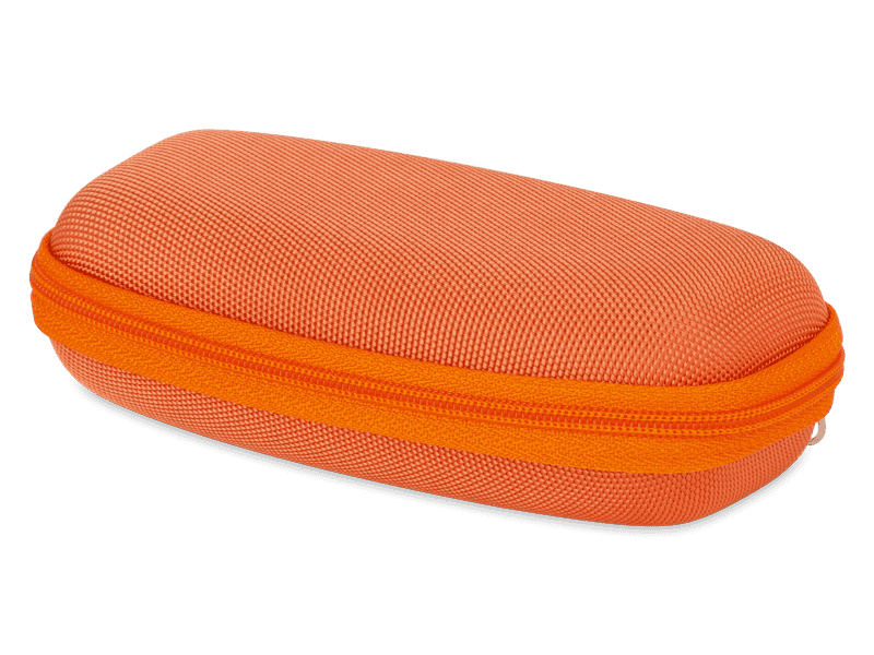 Orangenes Etui mit Reissverschluss