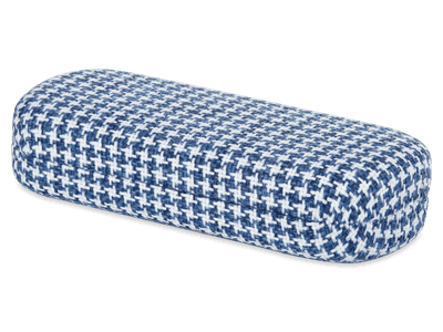 Etui mit Hahnentrittmuster weiß und blau
