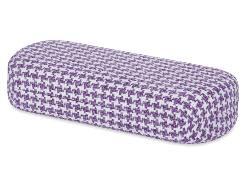 Etui mit Hahnentrittmuster weiß und violett 