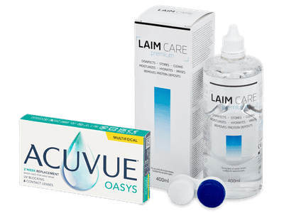 Acuvue Oasys Multifocal (6 Linsen) + Laim Care Pflegemittel 400 ml - Spar-Set