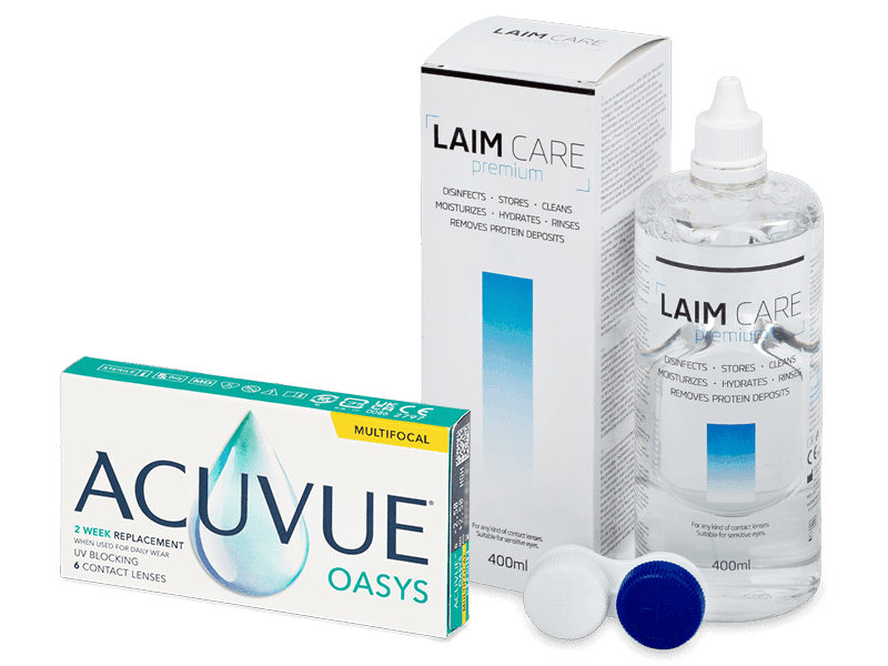 Acuvue Oasys Multifocal (6 Linsen) + Laim Care Pflegemittel 400 ml - Spar-Set