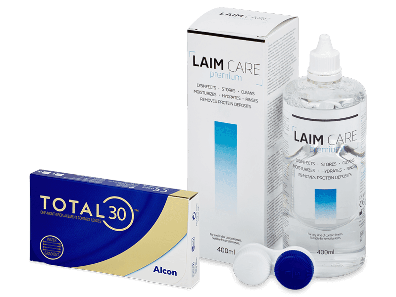 TOTAL30 (6 Linsen) + Laim Care Pflegemittel 400 ml - Spar-Set