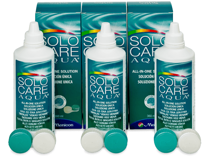 Pflegemittel SoloCare Aqua 3 x 360 ml - Pflegelösung – 3er Pack