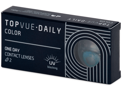 TopVue Daily Color - Brilliant Blue - Tageslinsen mit Stärke (2 Linsen) - Farblinsen