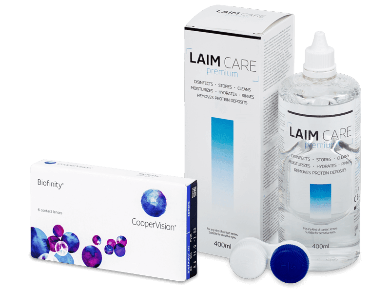 Biofinity (6 Linsen) + Laim Care Pflegemittel 400 ml - Spar-Set
