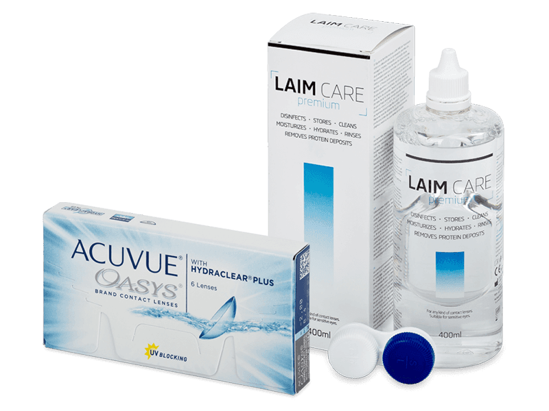 Acuvue Oasys (6 Linsen) + Laim Care Pflegemittel 400 ml - Spar-Set