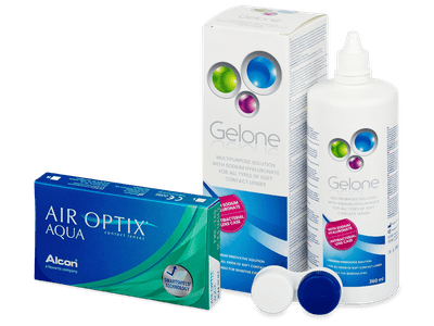 Air Optix Aqua (6 Linsen) + Gelone 360 ml - Älteres Design
