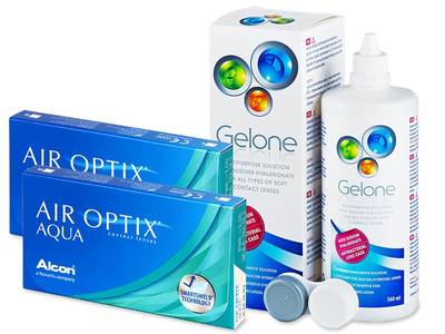 Air Optix Aqua (2x3 Linsen) + Gelone 360 ml - Älteres Design