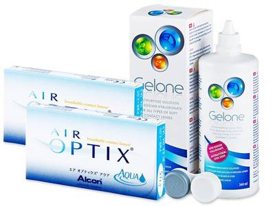 Air Optix Aqua (2x3 Linsen) +  Gelone 360ml - Älteres Design