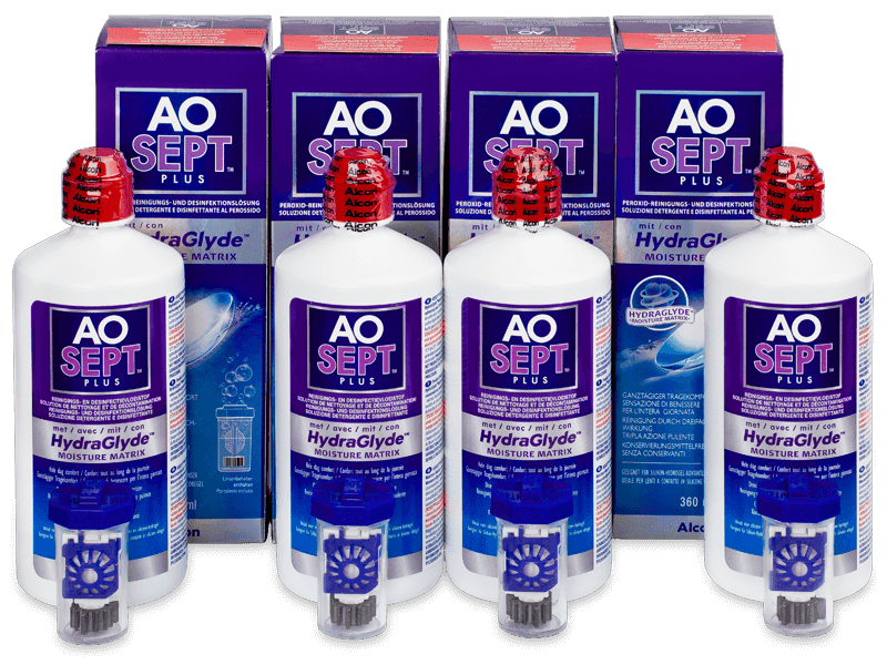 Pflegemittel AO SEPT PLUS HydraGlyde 4 x 360 ml - Pflegelösung – 4er Pack
